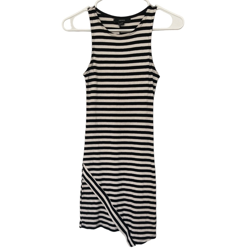 4/$25 Forever 21 Mini Dress Striped Black White Size S‎